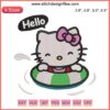 Adorable Hello Kitty summer embroidery design featuring cute floral details; perfect for personalized garments and accessories.