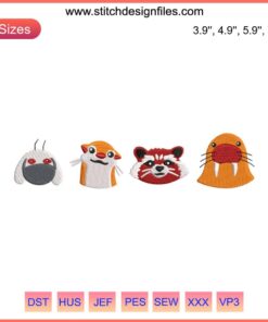 Rocket Raccoon Embroidery Design | Marvel Movie Characters | Machine Embroidery File | Trending Pop Culture Craft Pattern
