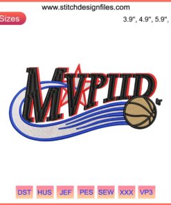 Philadelphia Basketball Embroidery Design File | NBA MVP Joel Embiid Inspired Embroidery Design | MVPIID Download