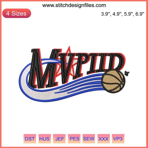 Philadelphia Basketball Embroidery Design File | NBA MVP Joel Embiid Inspired Embroidery Design | MVPIID Download