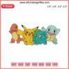 Embroidery design of Pokemon friends in anime style, perfect for DIY projects. Downloadable embroidery file for crafting enthusiasts.