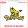 Pikachu Embroidery Design File: Vibrant Pokemon logo featuring Pikachu, ideal for machine embroidery projects.