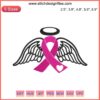 Breast Cancer Angel Wings Embroidery Design | Pink Ribbon Machine Embroidery File | Cancer Awareness Symbol