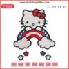 Hello Kitty 4th of July Embroidery Design | Cute Independence Day Machine Embroidery with American Flag Colors
