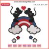 Disney-themed 4th of July embroidery design featuring "Happy Independence Day" text with patriotic elements in machine embroidery.