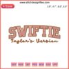 "Swiftie Taylor's Version Embroidery Design File: Heart, guitar, and lyrical pattern, perfect for Taylor Swift fans and gift ideas."