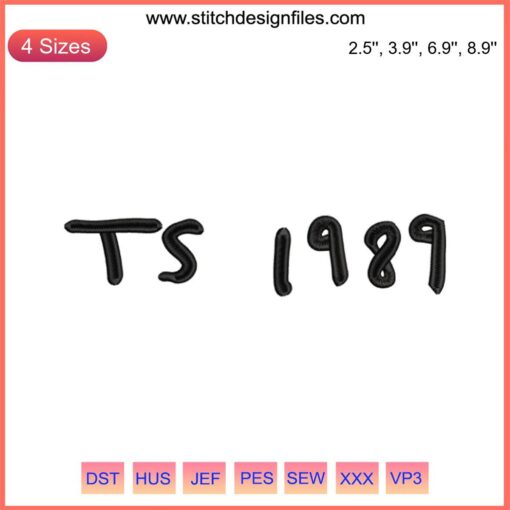 "Taylor Swift 1989 Album Embroidery Design File: Intricate fan-made embroidery pattern inspired by Taylor Swift's 1989 album art."