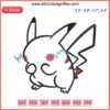 "Pikachu Minimalist Embroidery Design | Pokemon Machine Embroidery File | Yellow Pikachu Outline for DIY Projects"