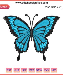 Colorful magical butterfly embroidery design download, intricate floral patterns, machine embroidery file, DIY stitching project.