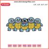 Squirtle Squad Embroidery Design: Cool Pokemon machine embroidery pattern featuring iconic Squirtle Squad sunglasses. Perfect for fans!