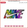 Rainbow Swoosh Nike Logo Embroidery Design | Trendy Colorful Machine Embroidery Pattern