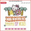 Hello Kitty Beach Summer Embroidery Design - Sunshine State of Mind. Perfect for DIY projects, tropical-themed crafts, and gifts.