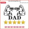 Five Star Dad Embroidery Design File: Celebrate Father's Day with a stylish, intricate embroidery pattern for crafting gifts.
