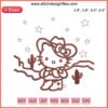 Hello Kitty Desert Rodeo Embroidery, Cowboy Hello Kitty Design File with Cowboy Hat, Cactus, Desert Scenery.
