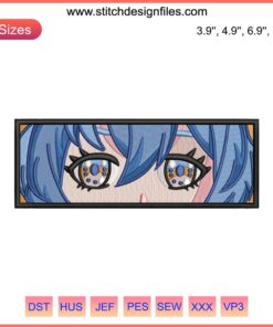Ganyu Eyes Embroidery Design | Intricate Anime Embroidery File | Machine-Sewable Detailed Ganyu Eyes Pattern