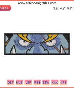 Jinbe Eyes Embroidery Design | One Piece Anime Machine Embroidery File | Perfect for fans, DIY projects, unique stitching patterns.