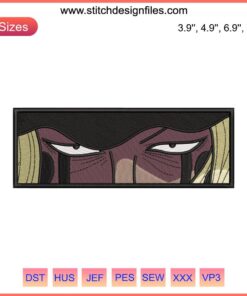 Doc Q Eyes Anime One Piece Embroidery Design File, Digital Download, Unique Embroidery Pattern, Fan Art Stitching
