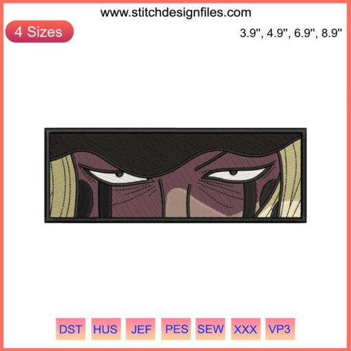 Doc Q Eyes Anime One Piece Embroidery Design File, Digital Download, Unique Embroidery Pattern, Fan Art Stitching