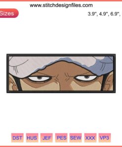 Trafalgar Law Eyes Embroidery Design | One Piece Anime | High-Quality Digital File for DIY Crafts & Apparel