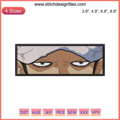 Trafalgar Law Eyes Embroidery Design | One Piece Anime | High-Quality Digital File for DIY Crafts & Apparel