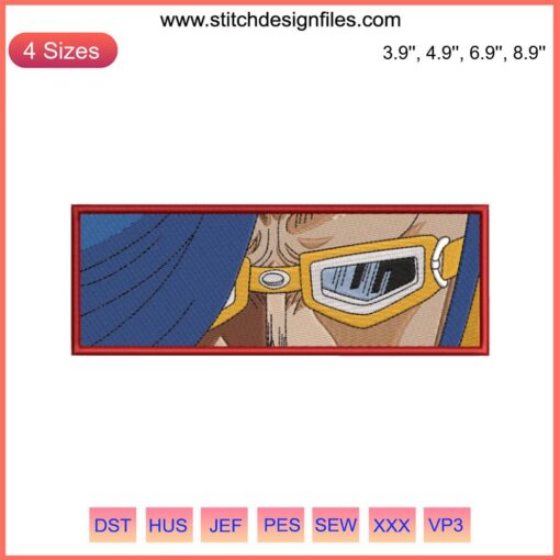 Vinsmoke Niji Eyes Embroidery Design | One Piece Anime | Machine Stitch Art | Vibrant Blue and Yellow Detailing