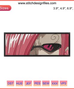 Vinsmoke Ichiji Eyes Embroidery Design | One Piece Anime Machine File featuring striking, detailed eyes pattern.