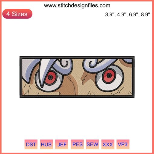 "One Piece Luffy G5 Eyes Embroidery Design | Anime Machine Embroidery Pattern for DIY Crafts"