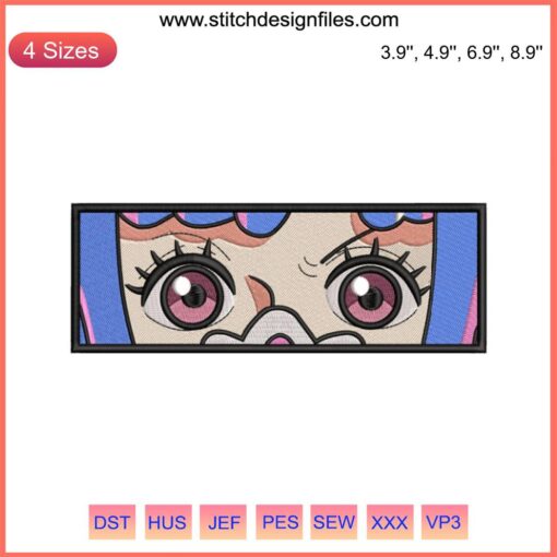 Detailed Ulti Eyes embroidery from One Piece anime series, perfect for machine embroidery projects. Download embroidery file.