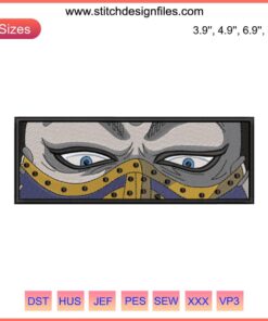 One Piece Karasu Eyes Embroidery Design, Anime Machine Embroidery File, Unique Manga Stitch Pattern, DIY Crafting Ki