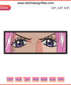 Jewelry Bonney Eyes Embroidery File - One Piece Anime Design shows Bonney's expressive eyes, ideal for detailed embroidery projects.