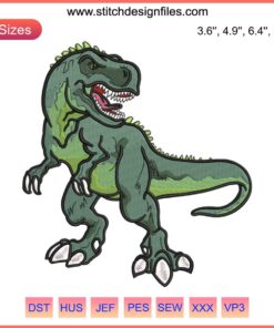 Tyrannosaurus Embroidery Design | T-Rex Machine File | Dinosaur Pattern for Embroidery Projects