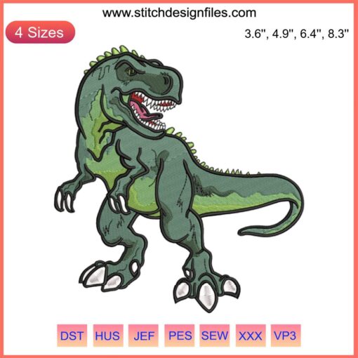 Tyrannosaurus Embroidery Design | T-Rex Machine File | Dinosaur Pattern for Embroidery Projects