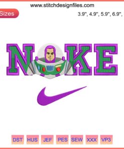 Buzz Lightyear Toy Story Nike Embroidery Design | Downloadable Machine Embroidery File | Kids Apparel Craft Decor