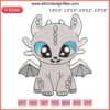 Toothless and Light Fury embroidery design, dragon couple pattern, Dragon Light Fury diy sewing craft, HTTYD inspired.