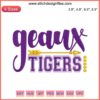 Geaux Tigers Embroidery Design featuring LSU Tigers Football logo, perfect for machine embroidery projects.