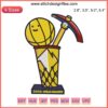 Denver Nuggets 2023 NBA Champions embroidery design, highlighting team logo and championship text; perfect for sports memorabilia.