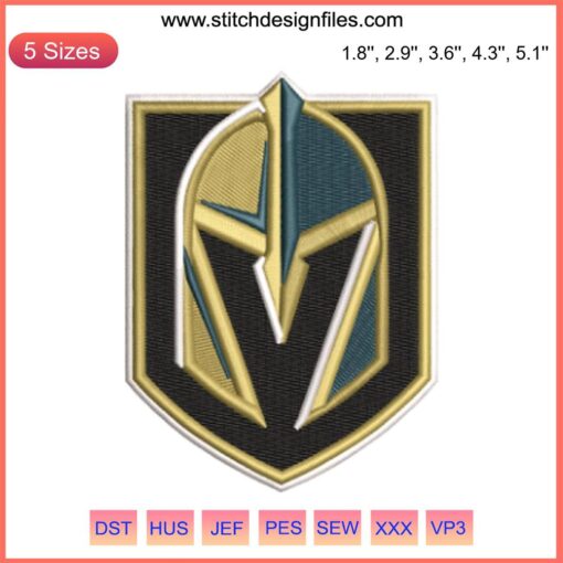 Vegas Golden Knights Logo Embroidery Design File | Hockey Team Crest | Instant Download | NHL Sports Emblem