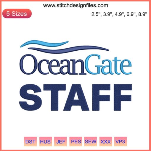 OceanGate Submarine Staff Embroidery Design File: Titanic-themed submarine embroidery, intricate detailing, digital design download.