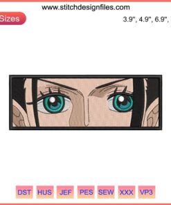 Nico Robin Eyes Embroidery Design | Anime One Piece | Machine Embroidery Pattern | Detailed Stitch Art