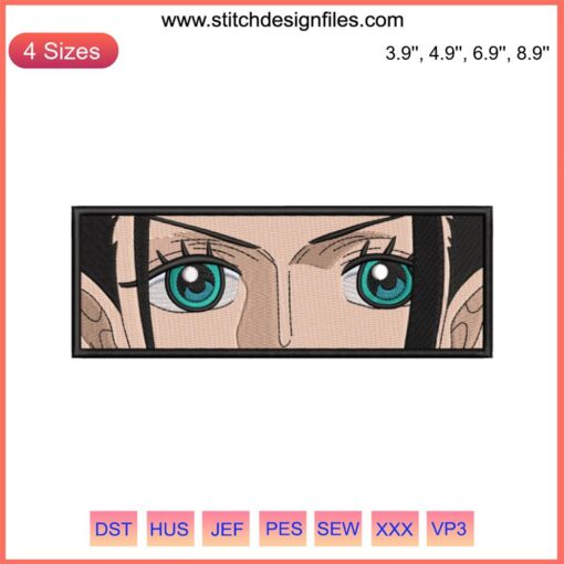 Nico Robin Eyes Embroidery Design | Anime One Piece | Machine Embroidery Pattern | Detailed Stitch Art