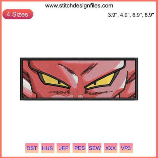Dabura Eyes Embroidery Design: Dragon Ball Anime, Machine Embroidery Pattern, Detailed Thread Art, Unique Textile Project