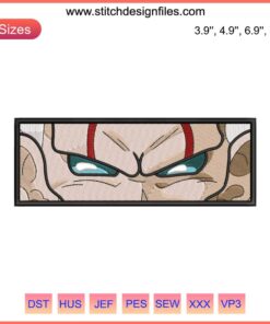 Dragon Ball Baby Eyes Embroidery Design featuring anime-inspired, intricately detailed infant character eyes for machine embroidery.