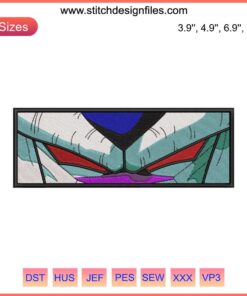 Dragon Ball Cooler Eyes Embroidery Design | Anime Machine File | Intricate Cooler Eyes Pattern for DIY Embroidery Projects