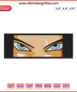 Anime Embroidery Design: Dragon Ball Android 17 Eyes, Machine Embroidered, Unique Style, Ideal for DIY Projects