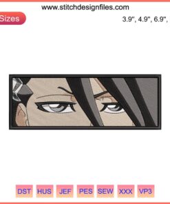 Byakuya Kuchiki Eyes Embroidery Design | Anime Bleach | Machine Embroidery Pattern | Unique Fan Art | Detailed Eye Design