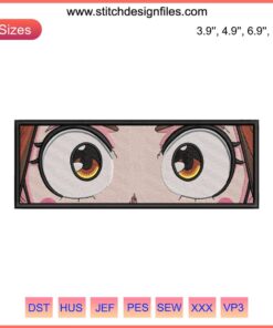 Uraraka Ochako Eyes Embroidery Design File | My Hero Academia Anime | Digital Download | Embroidered Eyes Pattern