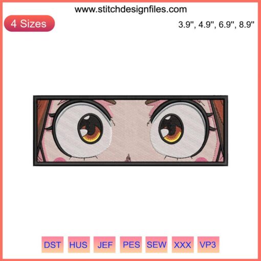 Uraraka Ochako Eyes Embroidery Design File | My Hero Academia Anime | Digital Download | Embroidered Eyes Pattern