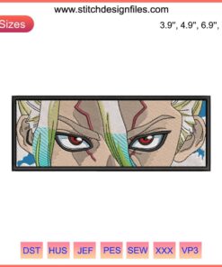 Senku Ishigami Embroidery Design | Anime Dr. Stone Machine File - Unique Pattern for Embroidery Enthusiasts