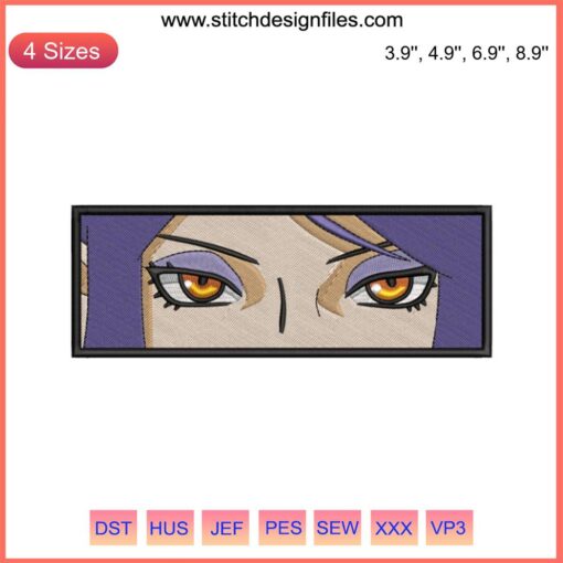 Konan Eyes Embroidery Design File: Anime-Inspired, Naruto Theme, Machine Embroidery Patterns, Digital Download.