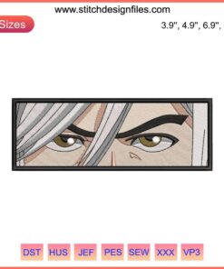 Jushiro Ukitake Eyes Embroidery Design File | Bleach Anime | Intricate Eye Detailing | Digital Download | Custom Stitch Pattern
